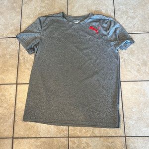 Puma Performance Gray Short Sleeved Tee/Shirt with Graphic Size Large